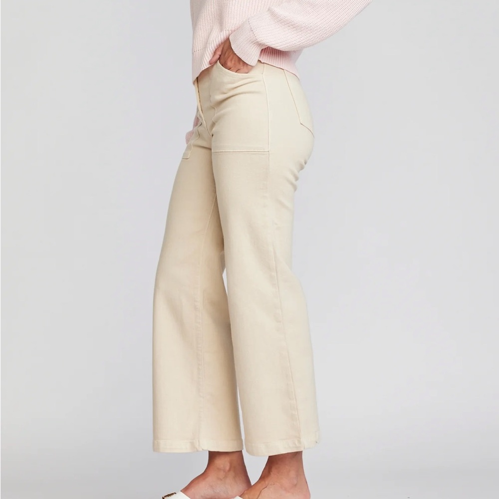NWT Self Contrast Aria High Waist Pant in Oatmeal.  Size 27 - Picture 5 of 8